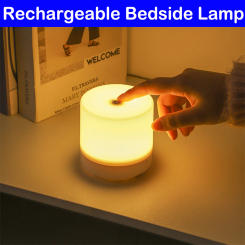Touch LED Bedside Lamp USB Rechargeable Night Light 3 Modes Dimmable Eye Protection Portable LED Table Lamp Reading Book Lamp