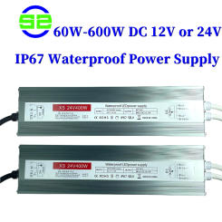 Waterproof Lighting Transformers AC 180V-265V To DC 12V 24V LED Driver Power Supply 60W 100W 150W 200W 300W 400W IP67 Outdoor
