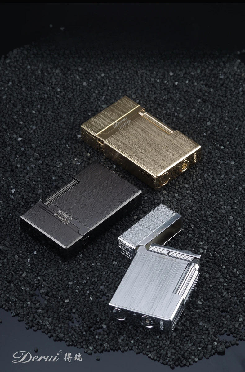 Description Picture 5 of item2024 Derui Refillable Metal Gas Lighters Side Slip Men's Lighters Come in A Variety of Options and Styles Very Cool Lighters