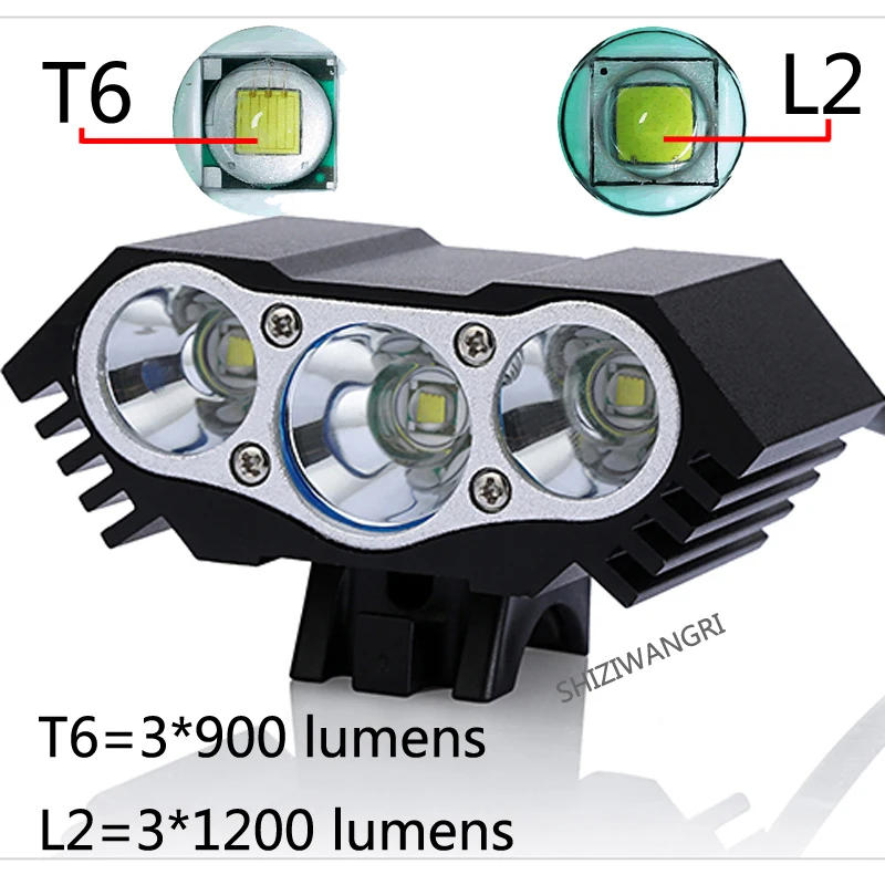 Description Picture 6 of item3xT6 LED Bicycle Front Light Bike Headlight Flashlight Waterproof Mountain Cycling Lamp 2700 Lumen Headlamp