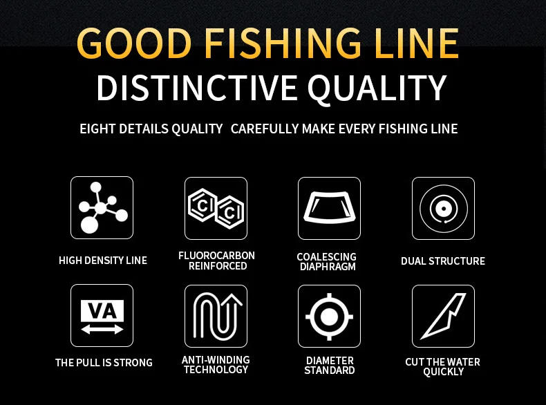 Description Picture 4 of item2024 Band New 500m Nylon Fishing Line Super Strong 2LB - 40LB 5 Colors Japan Monofilament Main Line Fishing Line Accessories