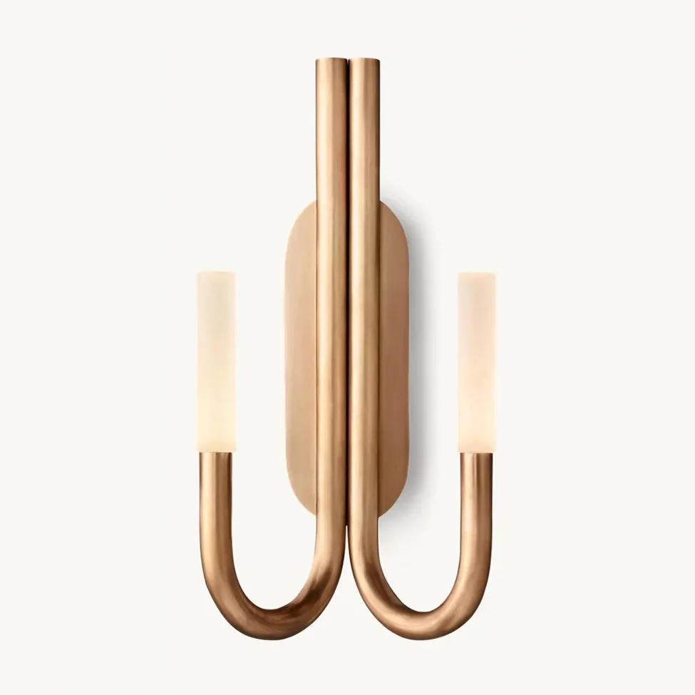 Description Picture 4 of itemDouble Sconce Solid Brass LED Wall Lamps with Glass Shade Home Decoration Bathroom Sconce Lighting Bedroom Black Lustre