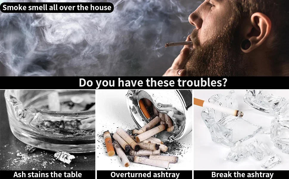 Description Picture 2 of itemOutdoor Ashtrays for Patio with Lid, Outdoor Ash Tray Sets for Cigarettes Outdoor Stainless Steel Ashtray with Lid for Outside