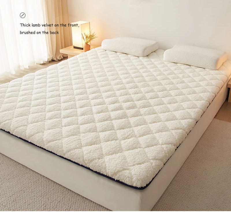 Description Picture 2 of itemBed Mattress Thickness Bedding Mat Tatami Mat Winter Warm Thick Soft Plush Mattress Breathable Student Dormitory