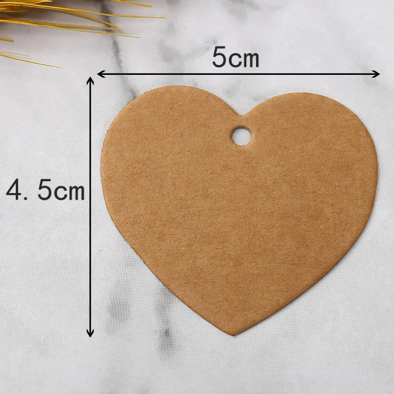 Description Picture 3 of item50pcs 5cm Heart Shape Paper Tags Red Love Labels Garment Shoes Clothes Packing Label Hang Tag DIY Crafts Gift Bags Accessories