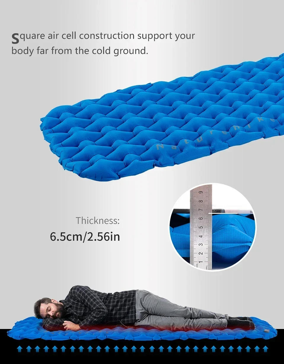 Description Picture 4 of itemNaturehike Inflatable Mattress Camping Mattress Air Mattress Ultralight Outdoor Sleeping Pad Folding Bed Hiking Sleeping Mat