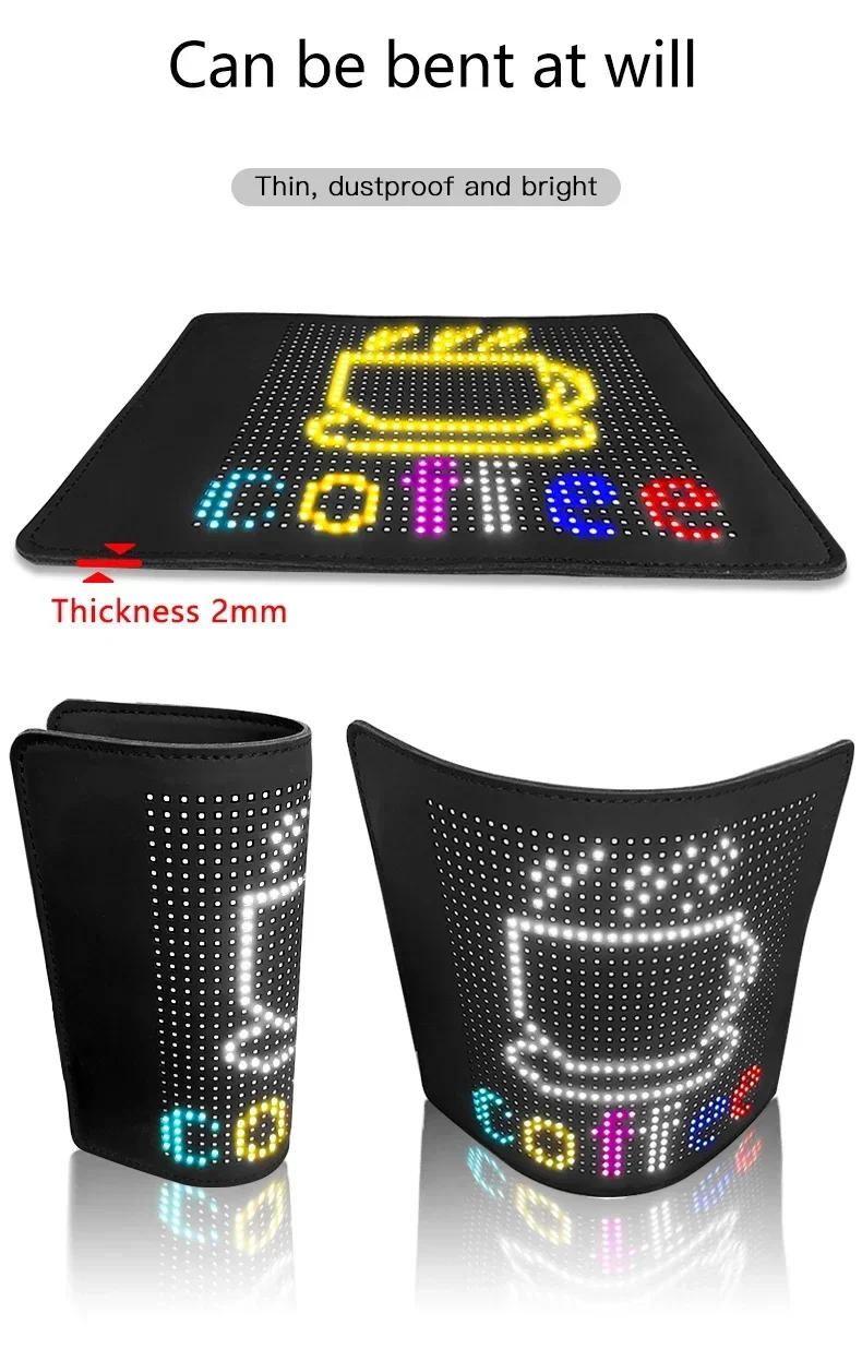 Description Picture 5 of itemDIY LED Screen Sign Flexible Led Panel RGB Scrolling Message Display Board Advertising Foldable App Soft Car Rear Window Display