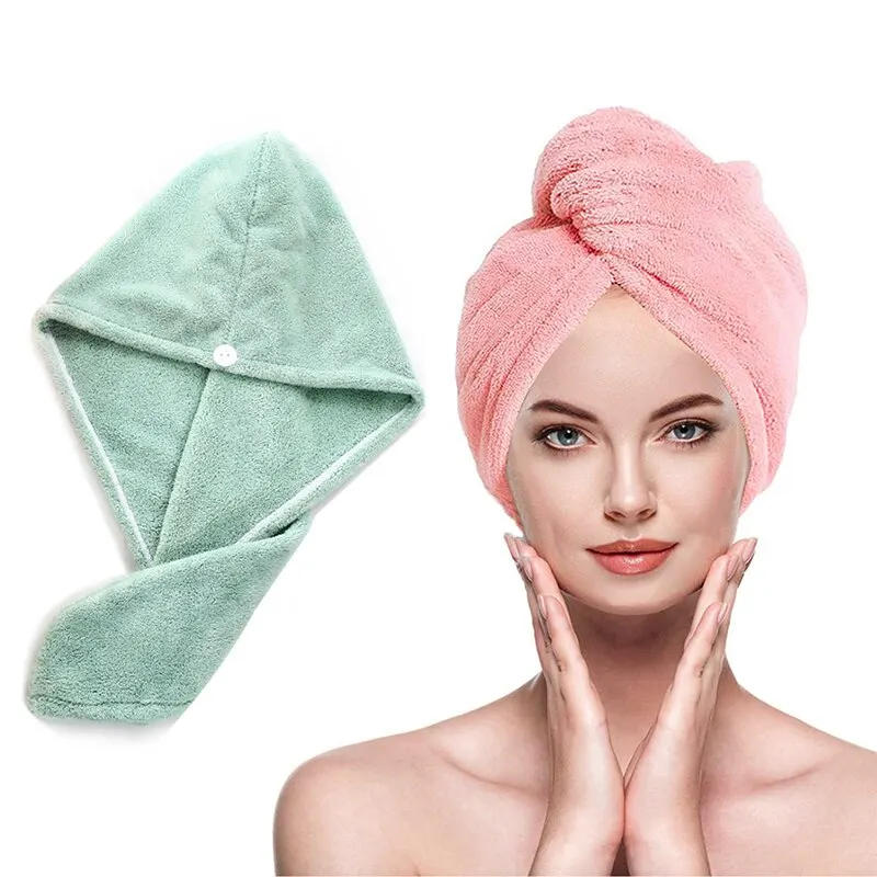 Description Picture 2 of itemMagic Microfiber Hair Towel Fast Drying Dryer Towel Women Wrap Head Absorption Water Bath Hat Absorbent Towel
