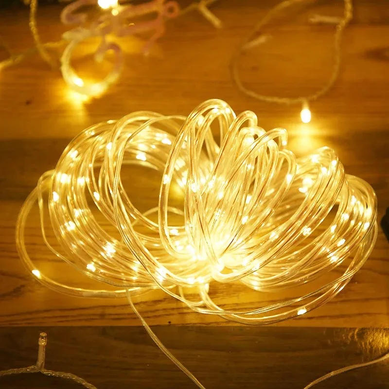 Description Picture 4 of item10m/5m Solar Tube Rope LED Light Garden Christmas Decoration Fairy String Light Outdoor WaterProof Outdoor Wedding Party  Lamp