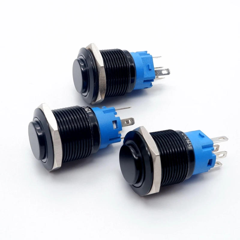 Description Picture 4 of item5PCS Black Push Button Switch 16/19/22mm Waterproof Led Lamp Metal Car Start Stop Buttons Self-reset Latching With Socket 5V 12V