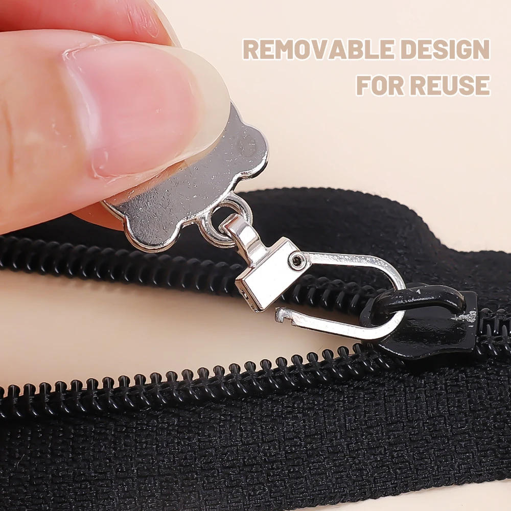 Description Picture 4 of item1/5PCS Detachable Metal Zipper Pullers Universal Zipper Sliders for Repair Backpack Coat Zippers Head Tab DIY Sewing Accessories