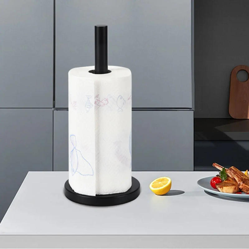 Description Picture 6 of itemStainless Steel Stand Paper Towel Holder with Weighted Base Kitchen Roll Holder Paper Towel Dispenser for Kitchen and Bathroom