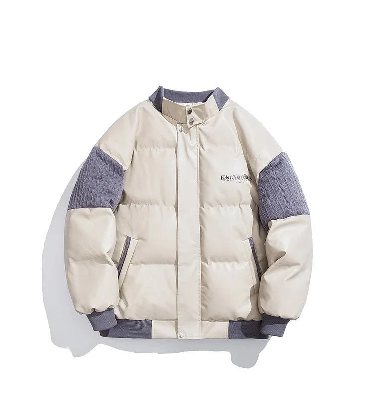 Description Picture 4 of itemParkas Winter Jacket Men Parkas Thicken Warm Coat Mens Stand Collar Jackets Solid Color Parka Coat Women Fashion New Streetwear