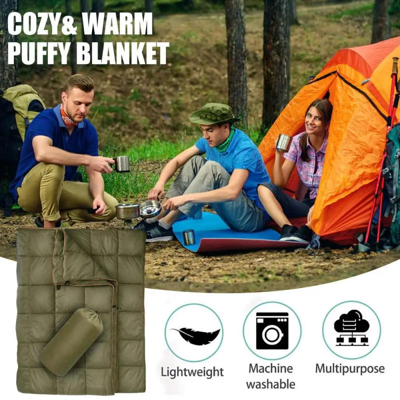 Description Picture 4 of itemWinter Down Camping Quilt Indoor Outdoor Camping Blanket Packable Camping Quilt Portable Thermal Down Blanket For Travel Hiking