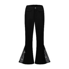 Bell-bottom Pants Men Bell-bottom Pants Retro Disco Fancy Trousers for Men 60s 70s Shiny Sequin Flared Hem Hippie for Halloween