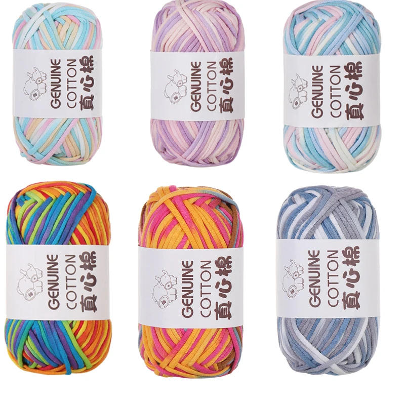 Description Picture 2 of item50g/Ball 80M Cotton-Nylon Blend Yarn Cotton Hand Knitting Blanket Carpet Handbag Crochet Cloth Threads for Knitting