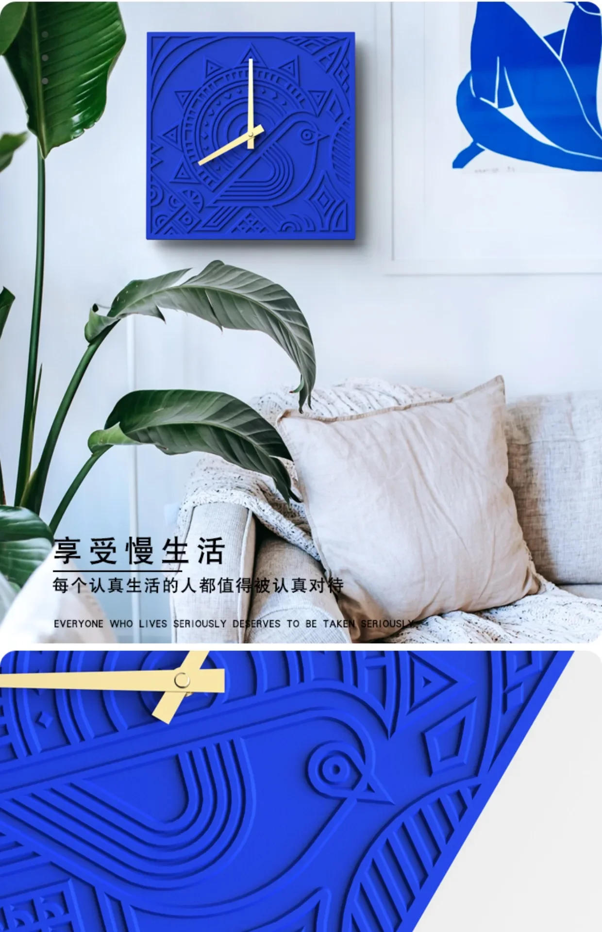 Description Picture 6 of itemCement Classic Creative Wall Clock Living Room Universal Wall Hanging, No Drilling Decoration Simple And Silent Office