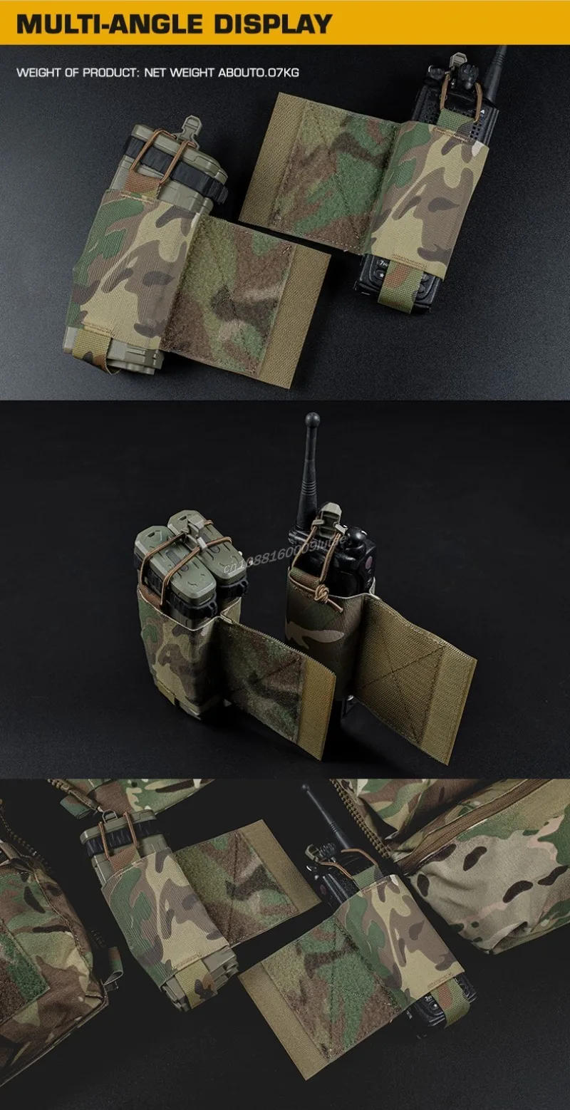 Description Picture 3 of itemFerro V2 Side Pouch Tactical Vest Elastic Radios Holder Bag Magazine Pouches FCPC V5 Pocket Airsoft Hunting Equipment Radio Pack