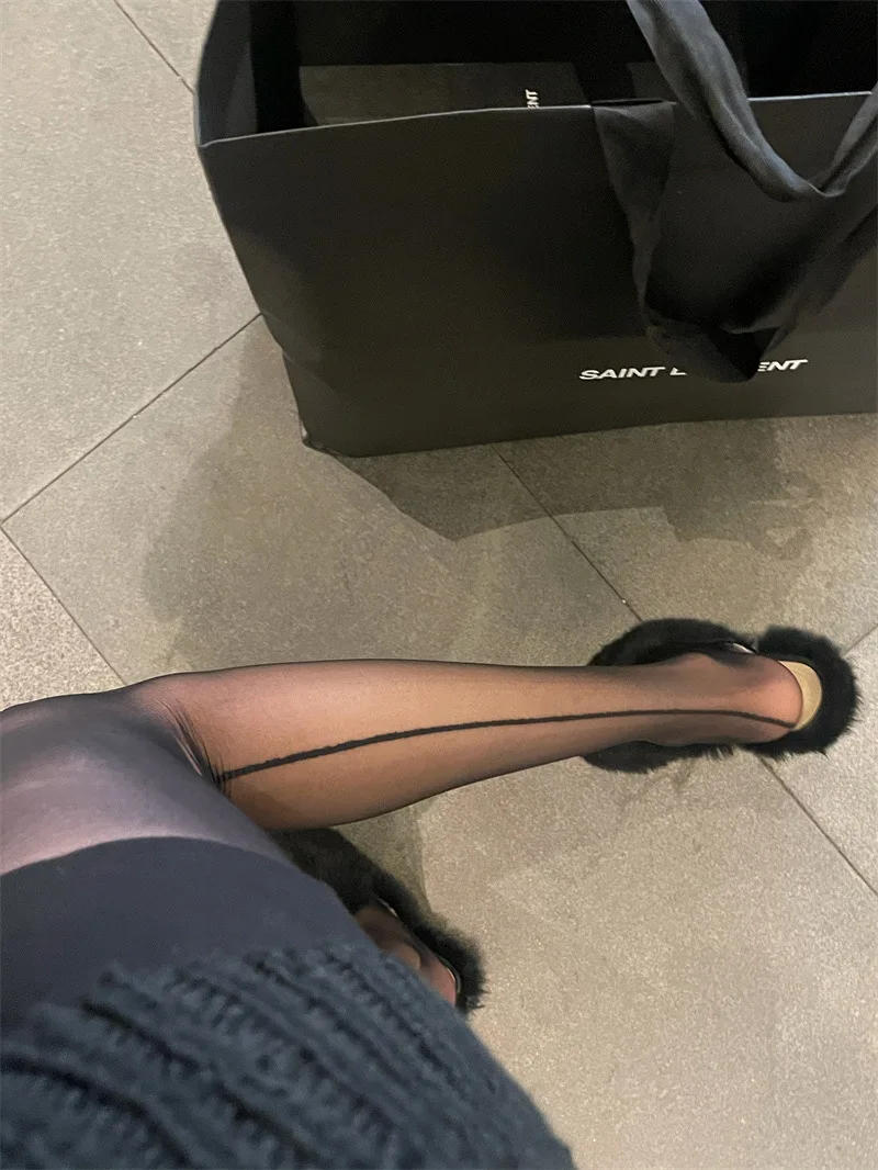 Description Picture 5 of itemSeamless Nylon Thigh High Stockings Pantyhoses Lingerie Sexy Women Tights Black Striped Punk Streetwear Fishnet Stockings Summer