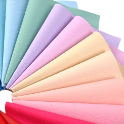 Solid Color Faux Leather Roll Lychee Textured Synthetic Leather Fabric Sheets for DIY Earrings Hair Bows Handbags Pouches Craft