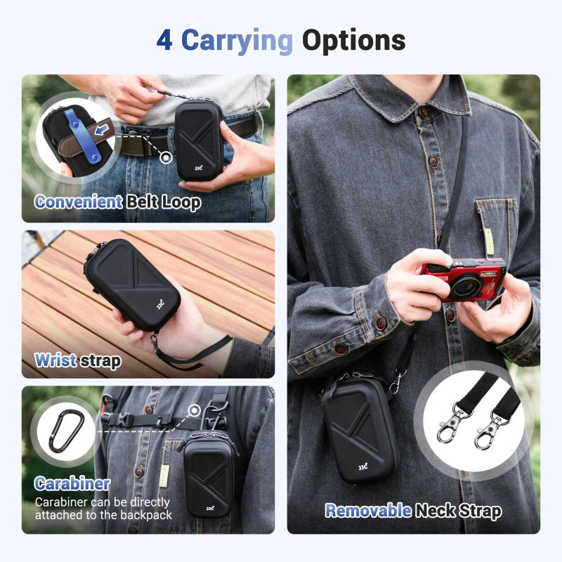 Description Picture 6 of itemJJC Hard Belt Camera Travel Case with Shoulder Strap Carabiner Compact Camera Pouch For Olympus Tough TG-7 TG-6 TG-5 TG4 TG3 TG2