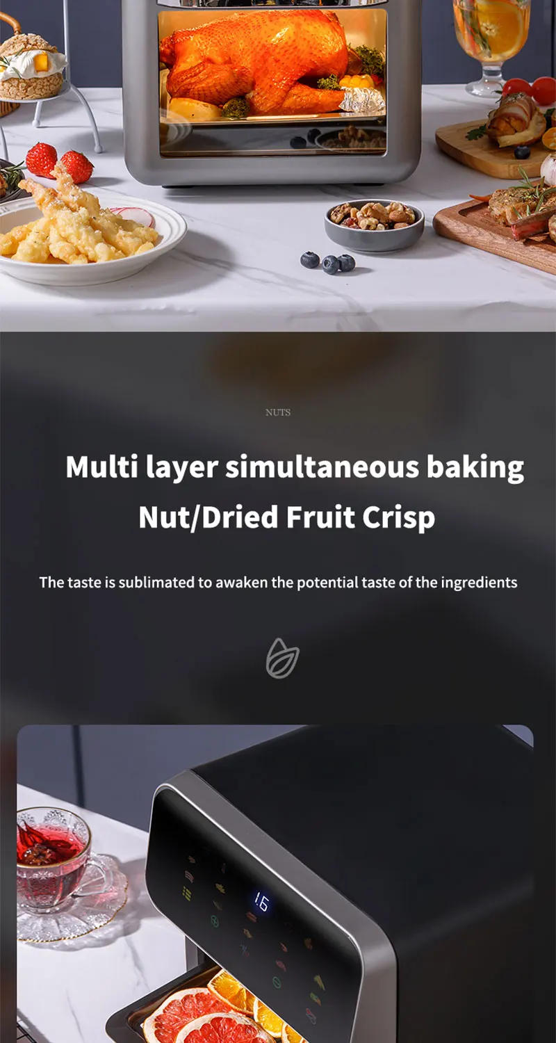 Description Picture 4 of item10L Large Capacity Electric Air Fryers Oil-free Automatic Household Kitchen 360°Baking Convection Oven Deep Fryer without Oil