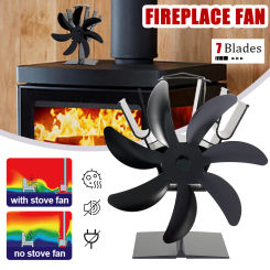 7 Blade Heat Powered Fireplace Fan Stove Fan Log Wood Burner Eco-fan Quiet Fireplace Fan Heater Winter Warm For Home Indoor