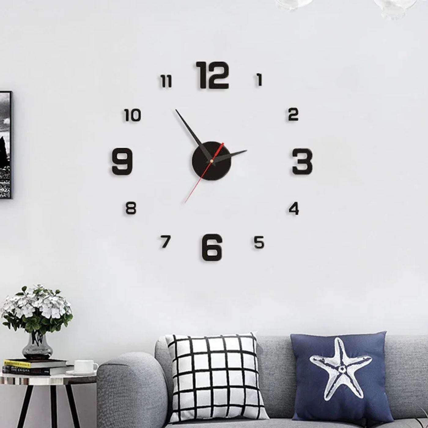 Description Picture 4 of item3D Luminous Wall Clock Frameless Acrylic DIY Digital Clock Wall Stickers Mute Clock for Living Room Bedroom Office Wall Decor