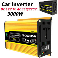 Dual USB Car Voltage Transformer 3000W DC 12V To AC 110/220V Car Inverter Digital Power Inverter Built-in Fuse for RV Caravan