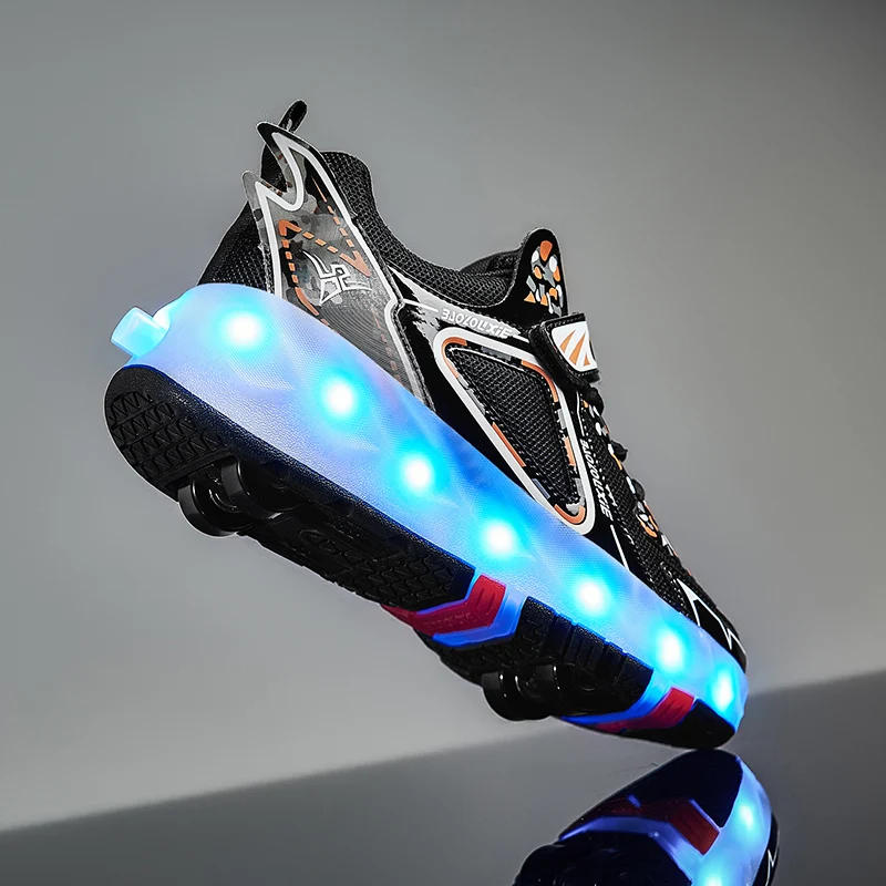 Description Picture 5 of itemChildren's Casual Shoes with LED Detachable Wheels Roller Skates Wear-resistant Comfortable Lightweight Sports Shoes for Kids