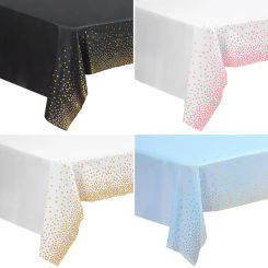 Disposable Tablecloths for Rectangle Tables Cloths Covers Dotted Confetti Housewarming Parties Wedding Bridal Shower Banquet 1pc