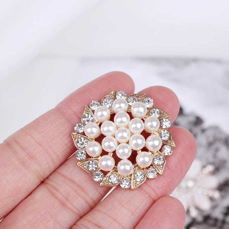 Description Picture 6 of itemPearl Rhinestone Embellishments Buttons Flatback Decorative For Handicraft Bowknot Flower Decoration DIY Craft Supplies 10pieces