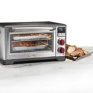 Description Picture 4 of itemGourmet Elite Digital Countertop Convection Toaster Oven with Temperature Probe, Stainless Steel and Red Knobs (WGCO150S)
