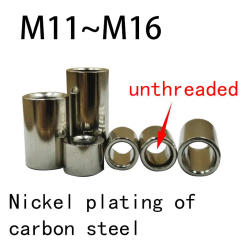 M11 12 16 Carbon Steel Bushing,Round hollow Spacers Without Threads,Shaft Bushing,Screw Bushing, Spacer Bushing, Guide Bushing,
