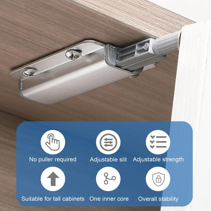 Description Picture 5 of itemNew Door Lock Latch Heavy Duty Metal Push To Open Catch Kitchen Bathroom Door Slide Bolt Wardrobe Cabinet Home Hardware