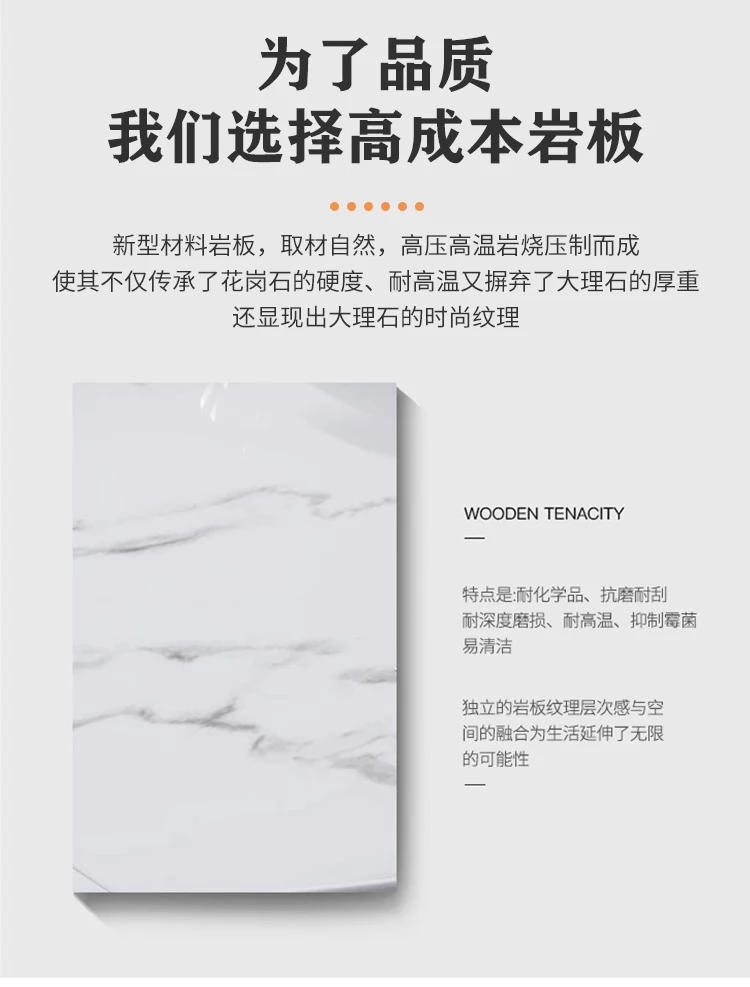 Description Picture 6 of itemSolid wood Italian bedside table Light luxury rock slab locker Modern simple three-pump storage cabinet Bedroom bedside cabinet