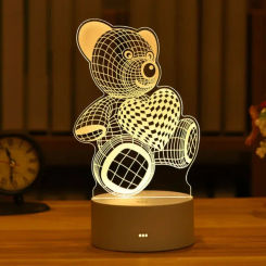 Romantic Love 3D Acrylic Led Light for Home Children's Night Light Table Lamp Birthday Party Decor Christmas Gifts Bedside Lamp