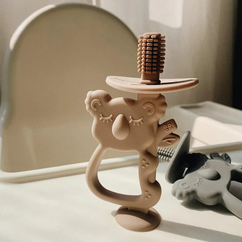 Description Picture 2 of itemBaby Silicone Training Toothbrush BPA Free Rodent Animal Koala Safe Toddle Teether Chew Toy Teething Ring Infant Baby Accessorie