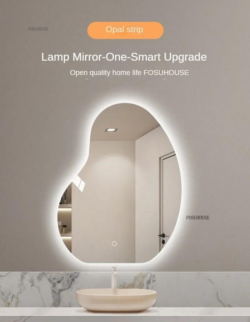 Description Picture 3 of itemLight Luxury Smart Bath Mirrors Special-shaped Bathroom Dressing Mirror Home Bedroom Makeup Mirrors Art Hotel Decorative Mirror