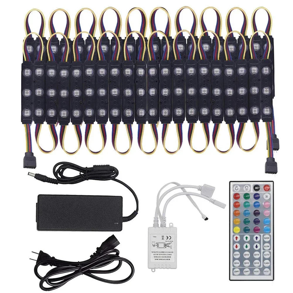 Description Picture 6 of item12V LED Module Lights 20PCS with Power Controllor 5050 RGB Waterproof Storefront Business Light  for Advertising Signs Deco