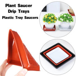 1Pcs 4/6/7/8/10 inch Plant Saucer Drip Trays Plastic Tray Saucers Indoor Outdoor Flower Pot Square Garden Supplies