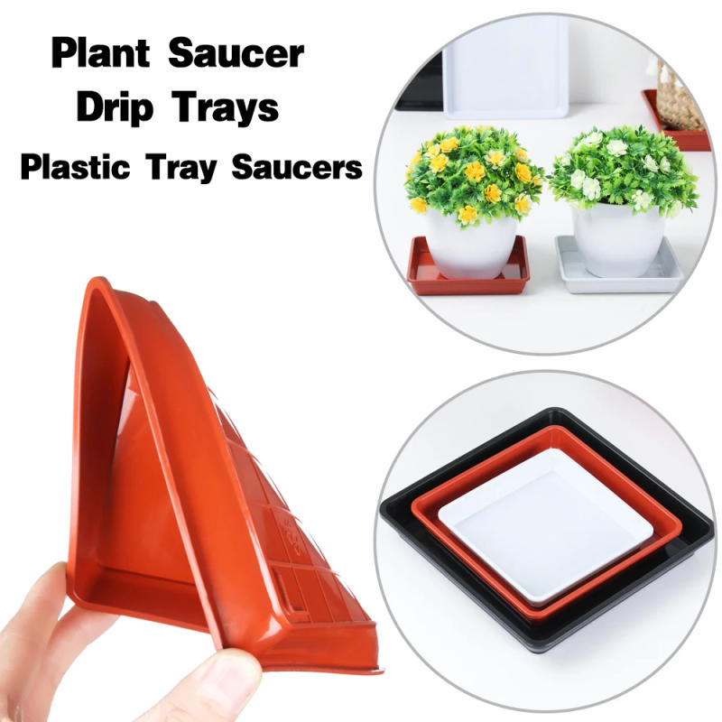 Description Picture 4 of item1Pcs 4/6/7/8/10 inch Plant Saucer Drip Trays Plastic Tray Saucers Indoor Outdoor Flower Pot Square Garden Supplies