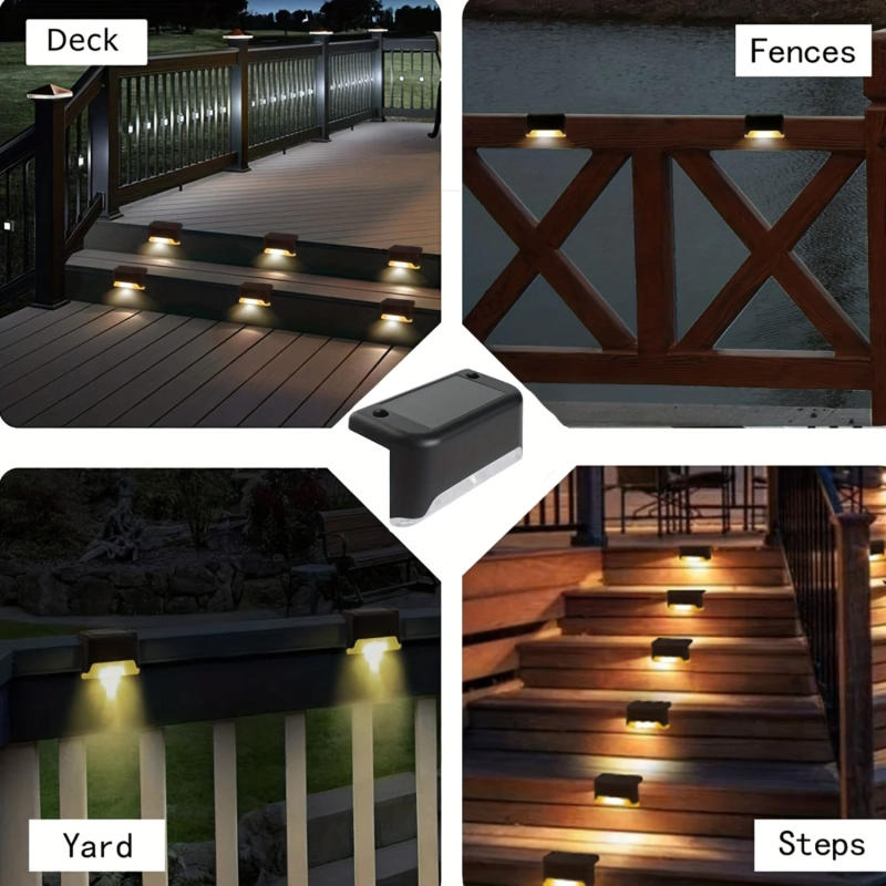 Description Picture 6 of item4/8pcs Solar LED Step Lamp Waterproof Outdoor Solar Deck Lights For Patio Garden Yard Pathway Decor Lighting