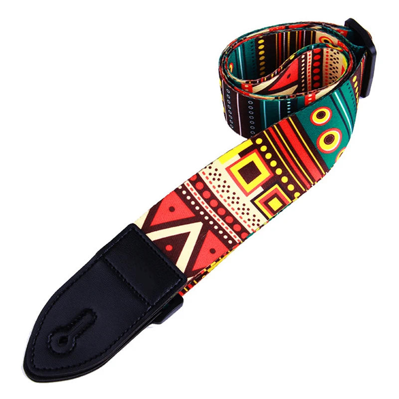 Description Picture 5 of itemFashion Retro Ethnic Style Guitar Strap Adjustable Leather Strap for Folk Guitar Electric Guitar Bass Ukulele Guitar Accessories