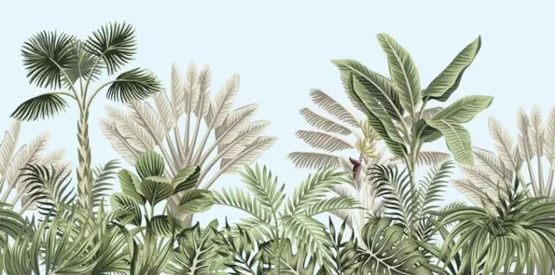 Description Picture 6 of itemCustom size mural rainforest plant banana leaf background wall murals Photo Home decor Bedroom living room 3d wallpaper