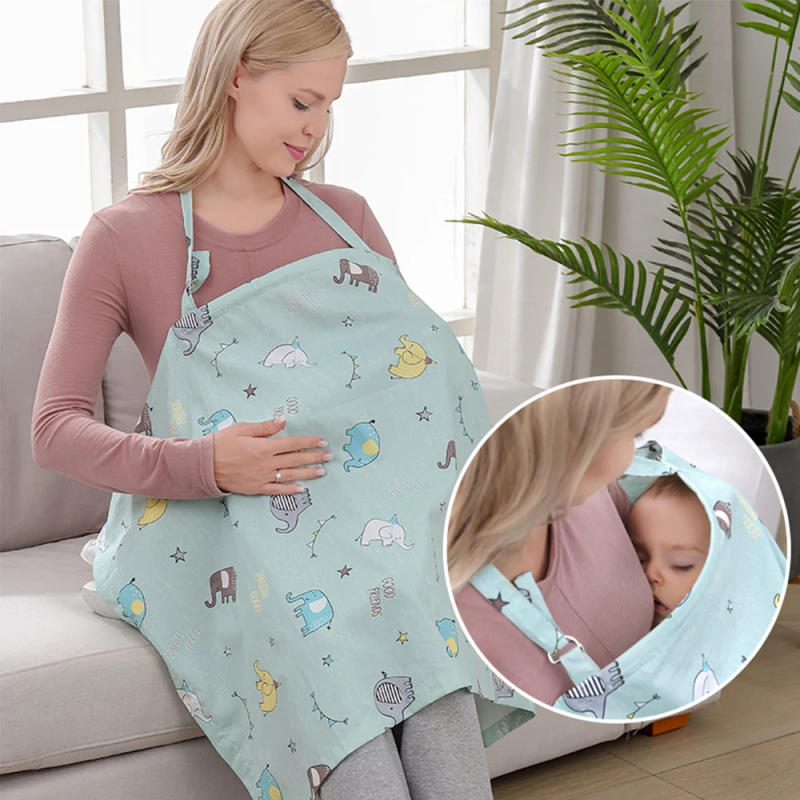 Description Picture 2 of itemMother Outing Breastfeeding Cover Cotton Baby Feeding Nursing Shawl Adjustable Privacy Apron Stroller Blanket