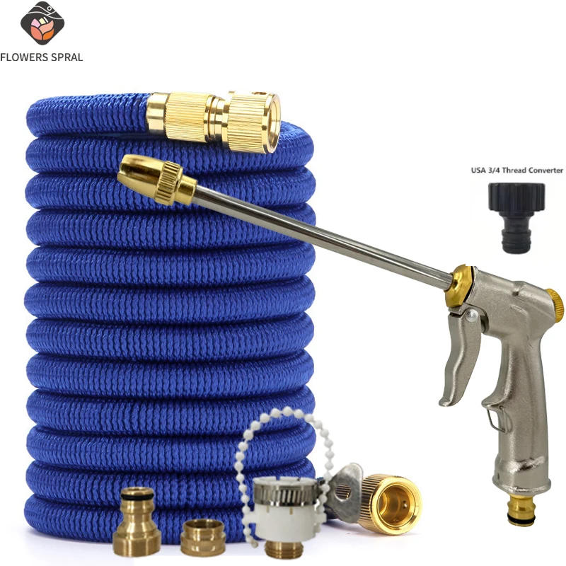 Description Picture 2 of itemGarden Retractable Hose, Metal Water Gun, Adjustable Nozzle, Used For Yard Car Washing And Cleaning Tools, Garden Water Pipe