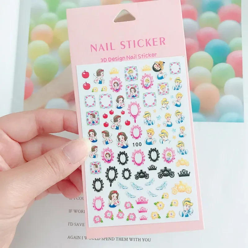 Description Picture 6 of item1PCS 3D Disney Cartoon Princess Nail Stickers Simpson Stickers Nail Supplies Nail Decals Anime Mickey Minnie Stickers For Nails