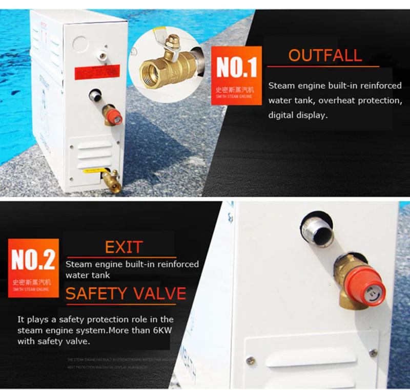 Description Picture 5 of item12KW Steam Generator for Shower 220V/380V Home Steam Machine Sauna Equipment Sauna Bath SPA Steam Shower with Digital Controller