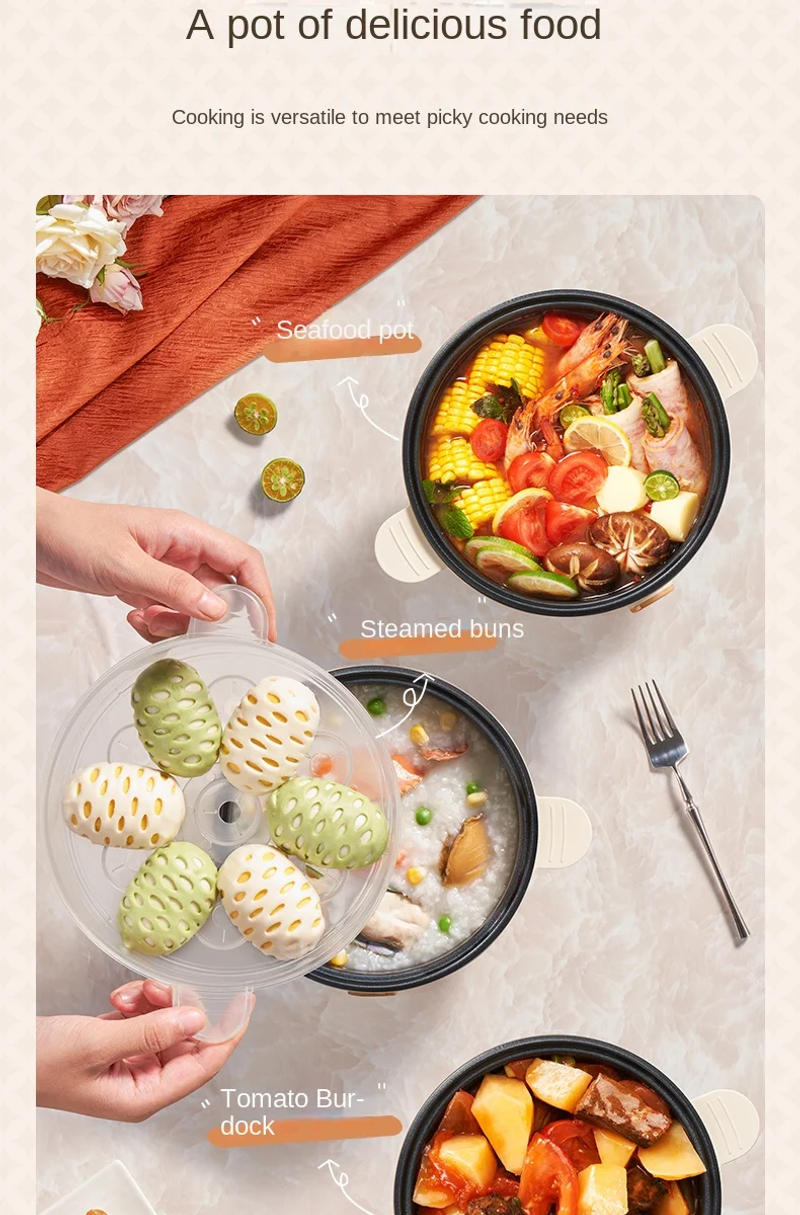 Description Picture 5 of item220V 1500ML Electric Rice Cooker Non-stick Multi Cooker Home Mini Electric Hot Pot Food Cooking Pot Machine 600W